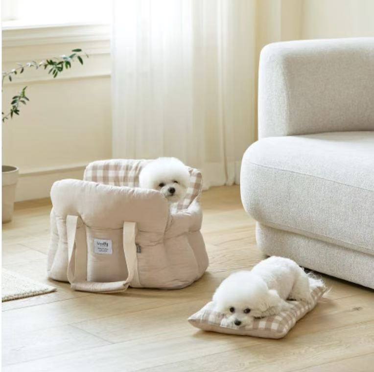 Soft Travel Pet Carrier Bag for Dogs & Cats | Lightweight Shoulder Tote with Safety Lock Leash & Removable Cushion