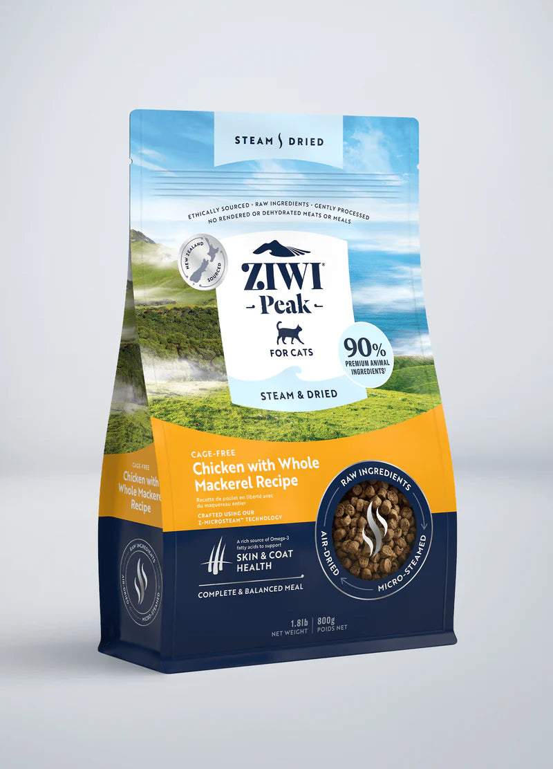 ZIWI Peak Steam & Dried Cage-free Chicken with Whole Mackerel Cat Food