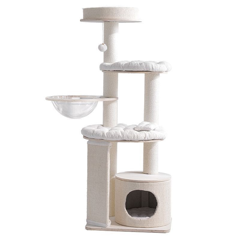 SOPAPETS Luxury Multi-Level Cat Tree Tower with Scratching Posts & Cozy Beds – Modern Cream Design—arrive in middle of Oct