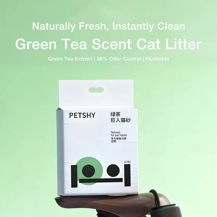 Petshy Green Tea Tofu Mixed Bentonite Cat Litter 2.7kg