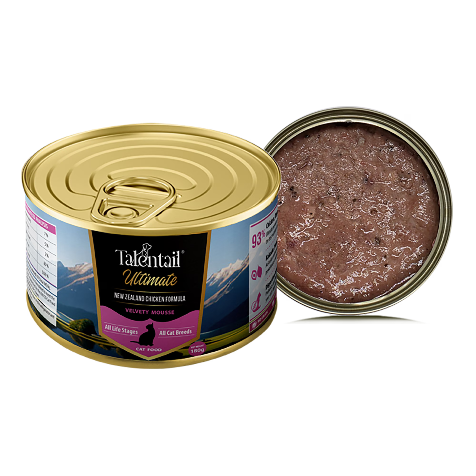 Talenttail Ultimate Canned Wet Food New Zealand Chicken Mousse 180g 12-Pack