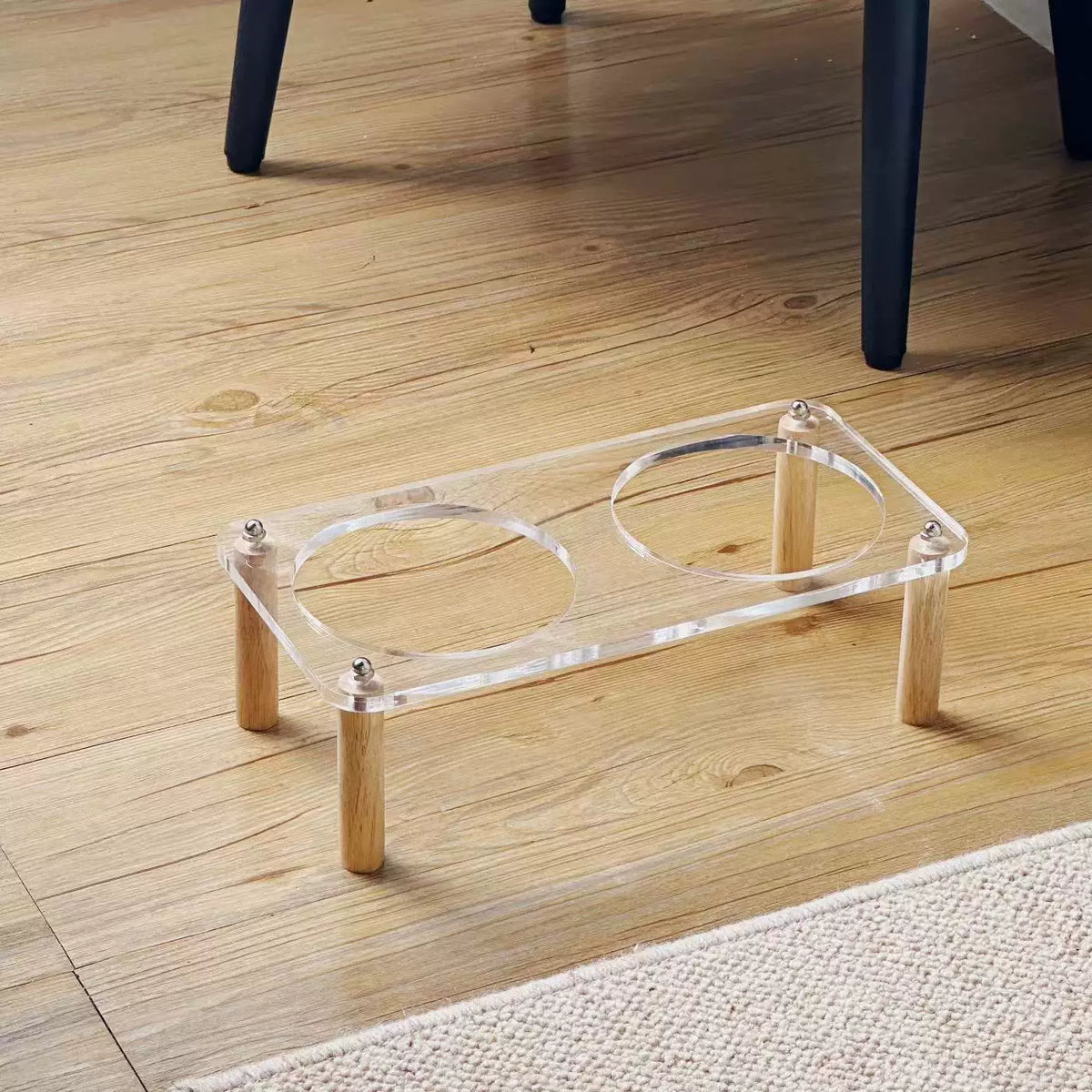 Acrylic & Wood Raised Bowl Stand for Bridge.Dog Mini Dish