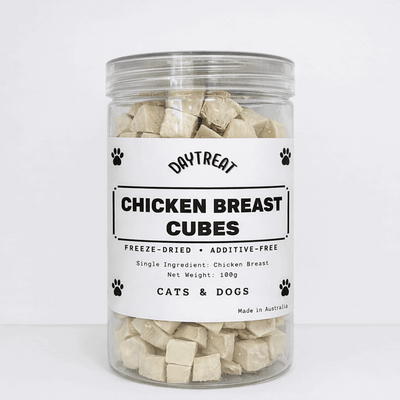 Chicken Breast Cubes – Freeze-Dried Single Ingredient Treats for Cats & Dogs | Made in Australia | DAYTREAT - ChokyoPetStore