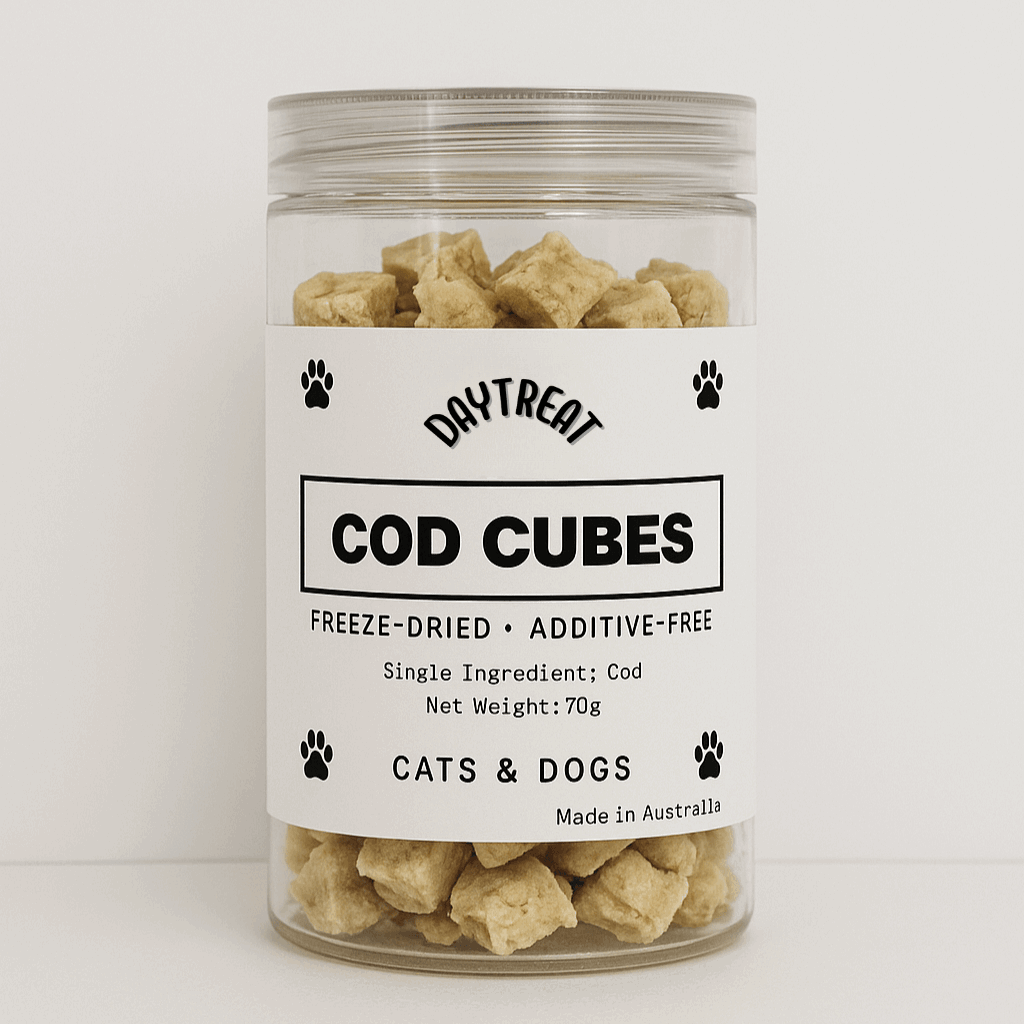 Cod Cubes – Freeze-Dried Single Ingredient Treats for Cats & Dogs | Made in Australia | DAYTREAT - ChokyoPetStore