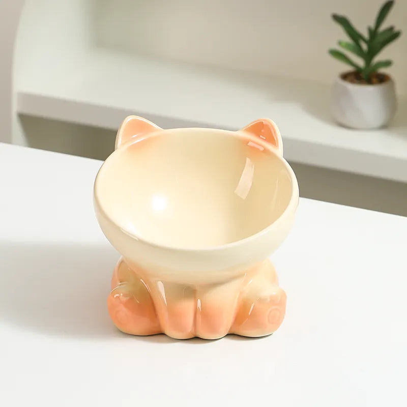 Ceramic 15° Tilted Bowl For Cats & Small Dogs