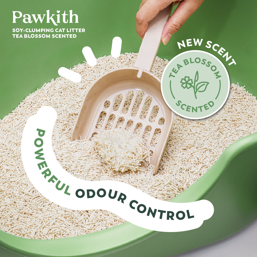 Pawkith Soy Clumping Tofu Cat Litter - Tea Blossom Scented 2.5kg