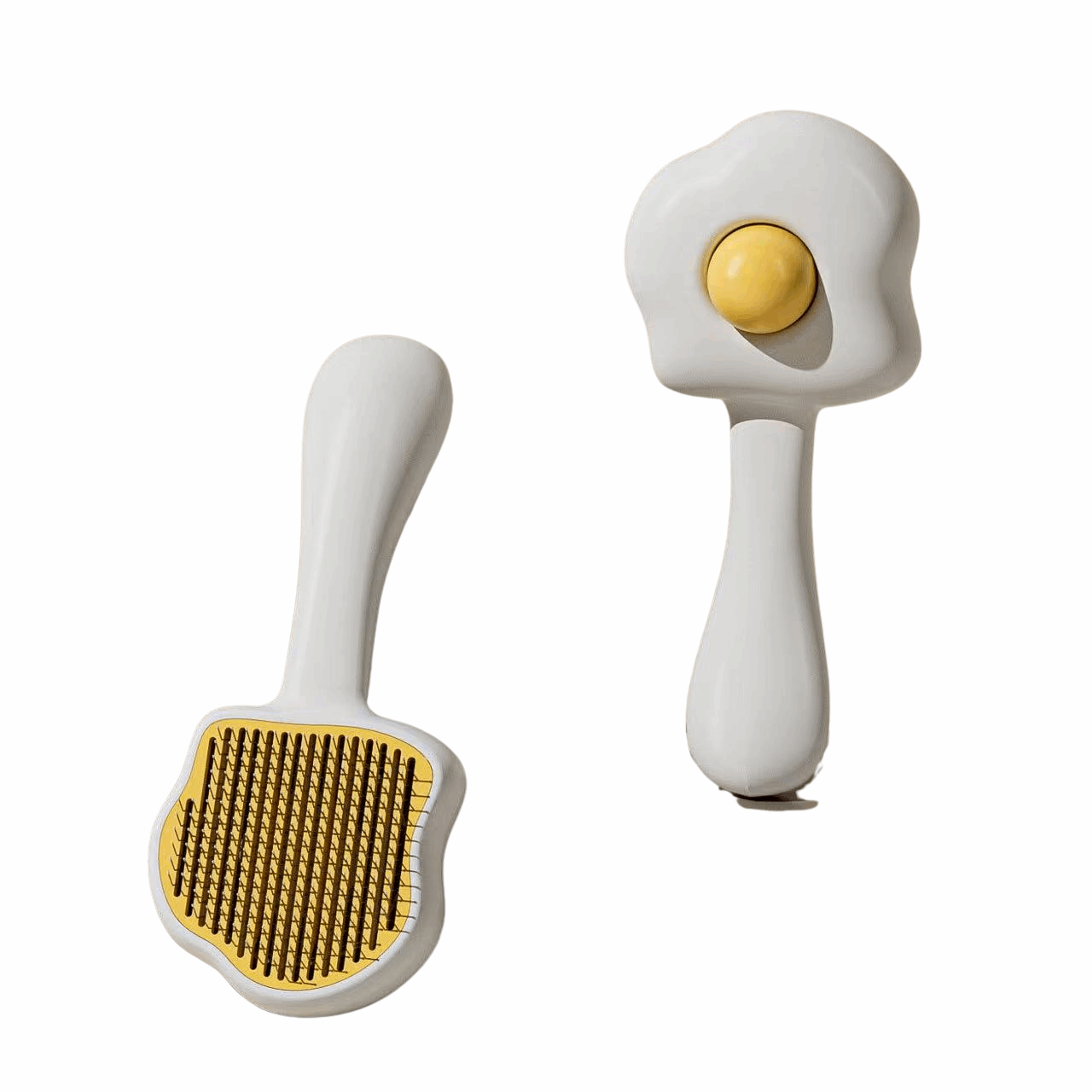 Pet Self-Cleaning Grooming Brush – Egg Shape Hair Remover, Retractable Pins, Cat & Dog Deshedding Comb - ChokyoPetStore