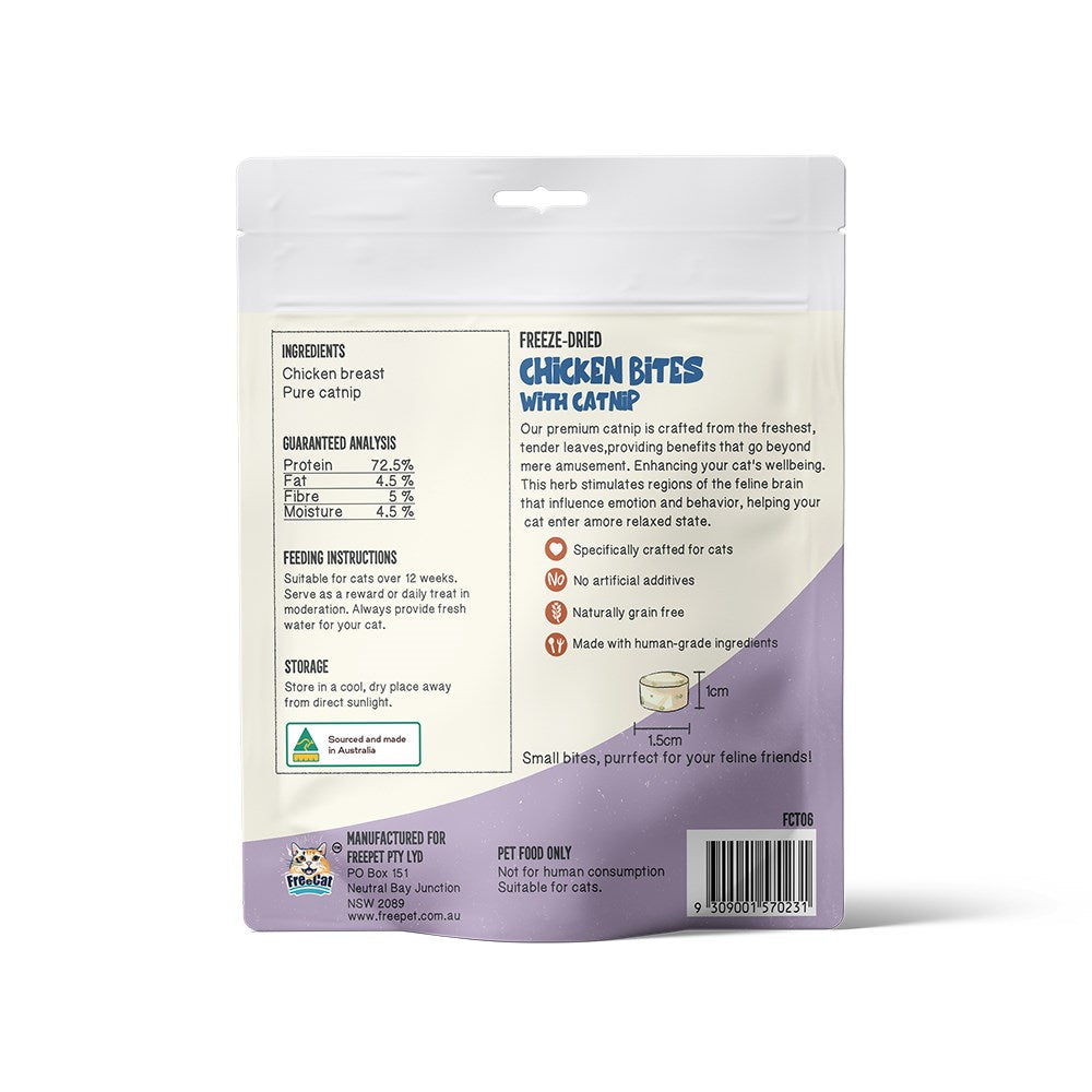Freecat Freeze Dried Chicken Biteswith CatnipCat Treats 50g
