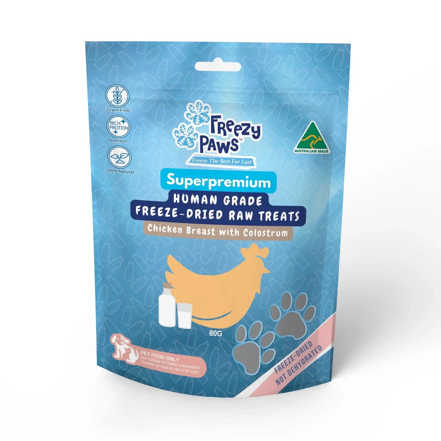Freezy Paws Freeze-Dried Raw Functional Training Treats - Chicken Breast w/Colostrum 80g - ChokyoPetStore