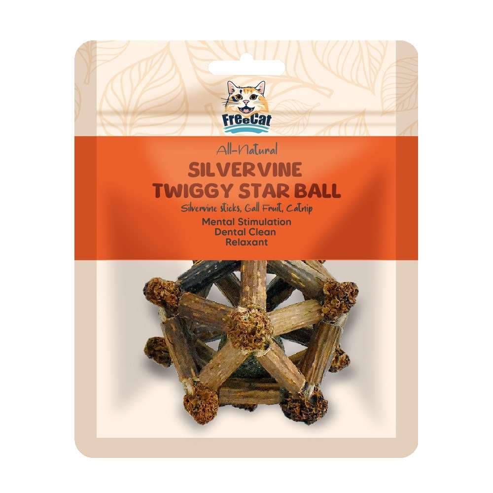 All Nature Silvervine Twiggy Star Ball -1pc - ChokyoPetStore