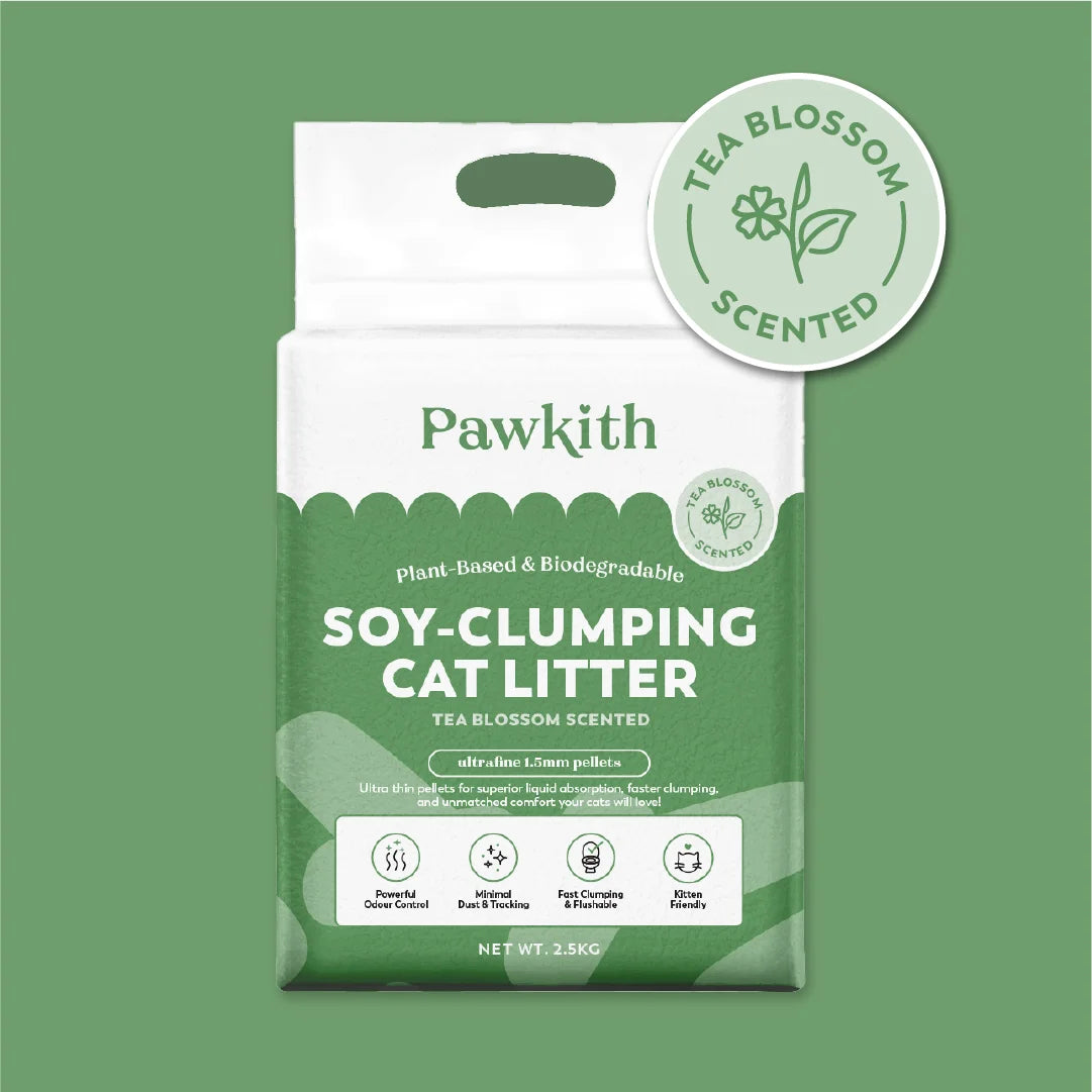 Pawkith Soy Clumping Tofu Cat Litter - Tea Blossom Scented 2.5kg