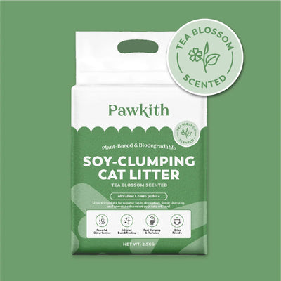 Pawkith Soy Clumping Tofu Cat Litter - Tea Blossom Scented 2.5kg
