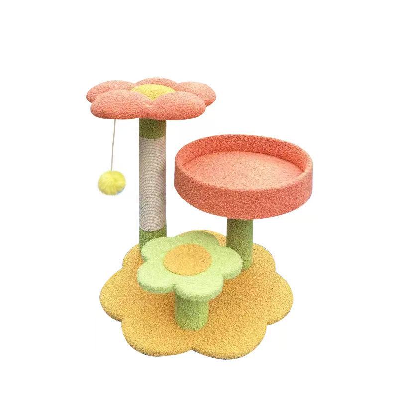 Flower Garden Cat Tree with Sisal Scratching Post & Bed 46cm