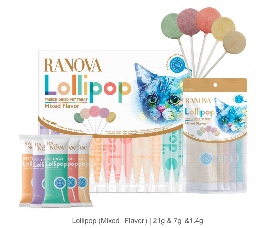 Freeze-Dried Cat Lollipop (Mixed Flavor) | 5-in-1 Functional Cat Treats