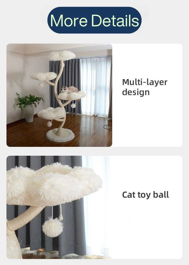 Flower Cat Tower – Plush Base, Sisal Scratching Post, Sturdy Weighted Design for Play & Relaxation - ChokyoPetStore