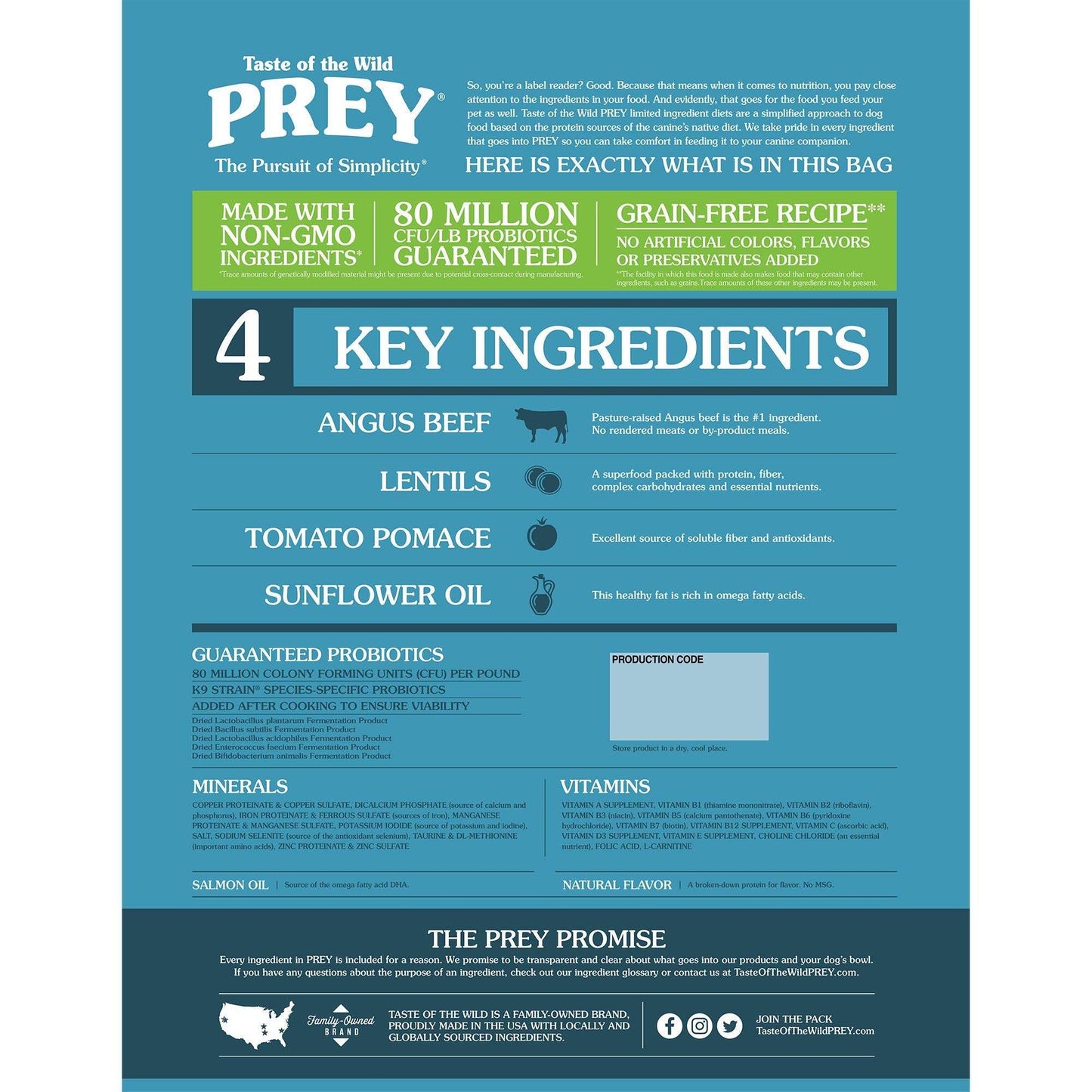 Taste of the Wild PREY Angus Beef Dog Food