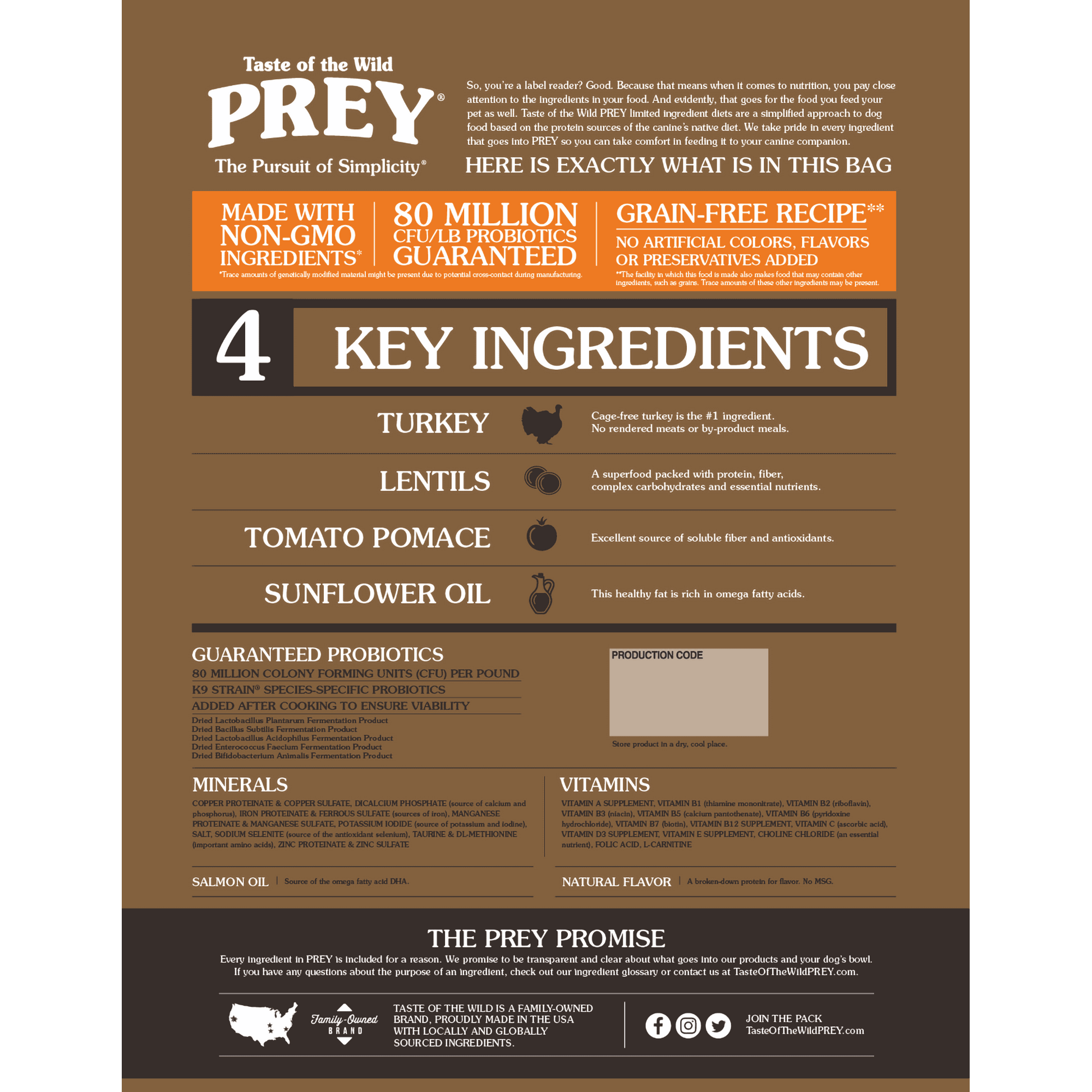 Taste of the Wild PREY Turkey Dog Food - ChokyoPetStore