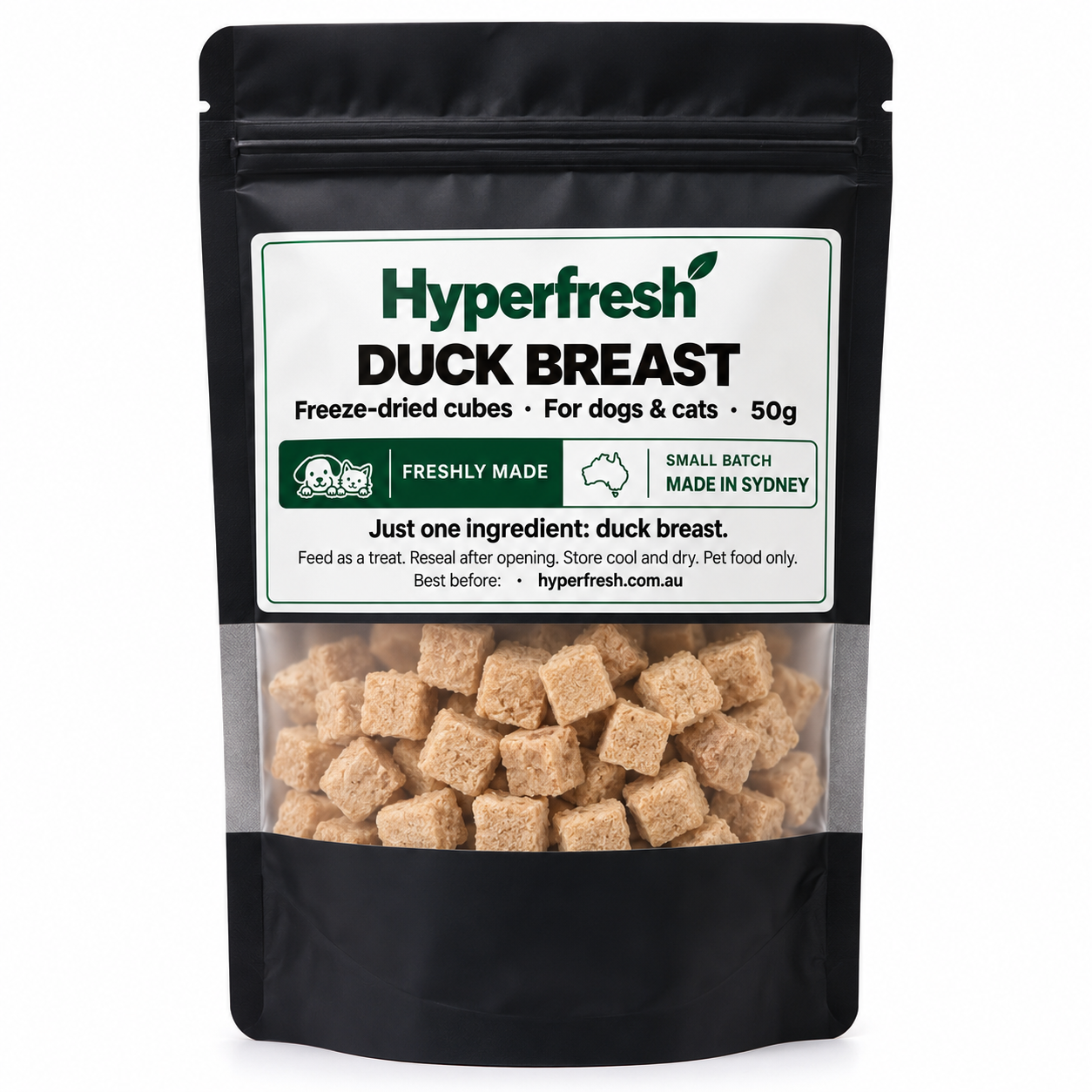 Hyperfresh Freeze Dried Duck Breast Cubes 50g