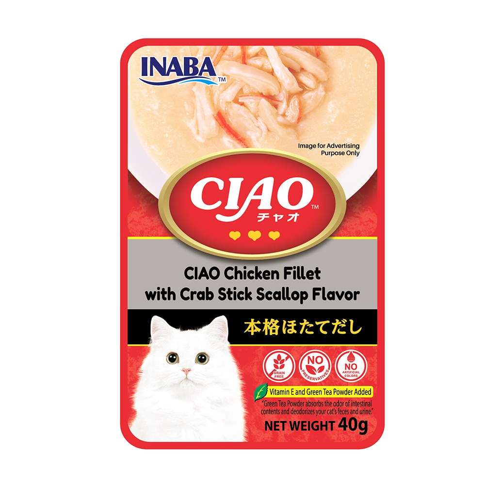INABA Creamy Soup Chicken Fillet with Crab Sticks Scallop Flavor - ChokyoPetStore