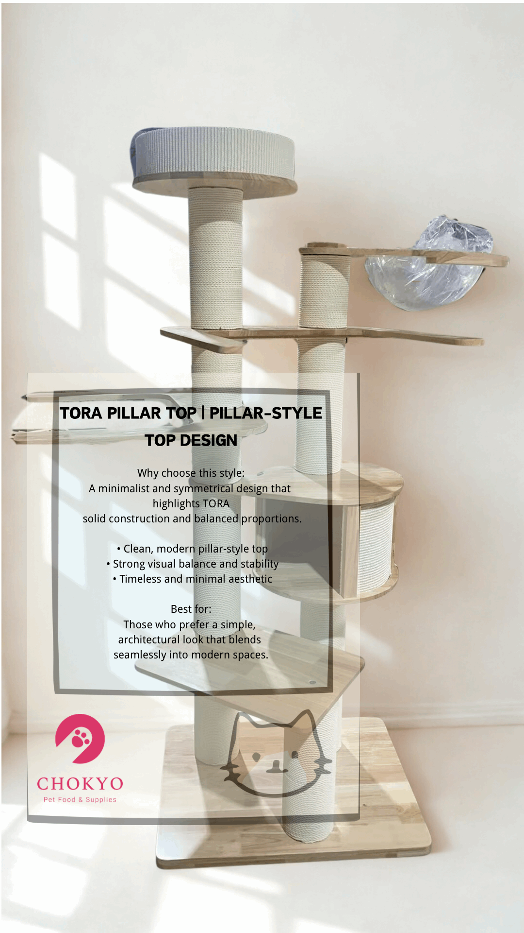 TORA® Solid Wood 6-Layer PRO Cat Tree – 2501 PRO (189cm) - ChokyoPetStore