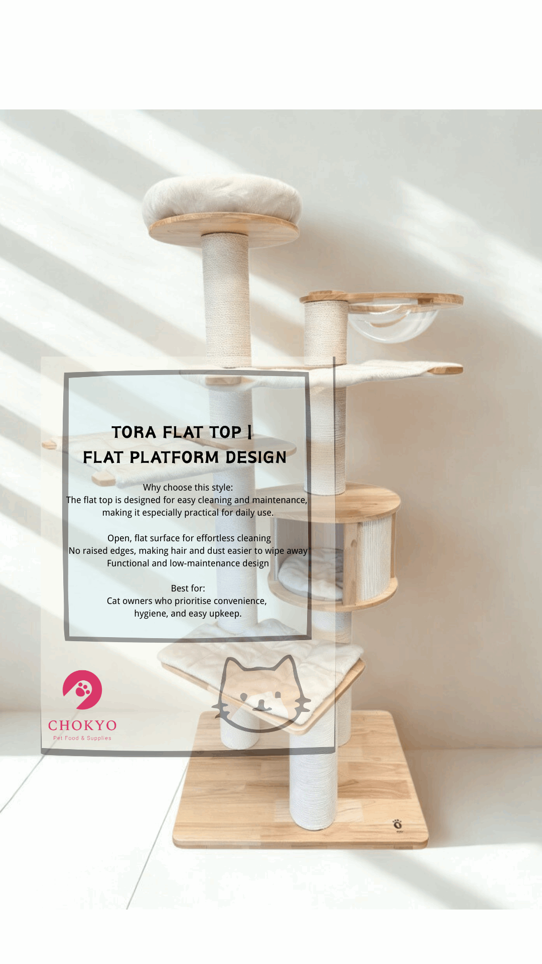 TORA® Solid Wood 6-Layer PRO Cat Tree – 2501 PRO (189cm) - ChokyoPetStore