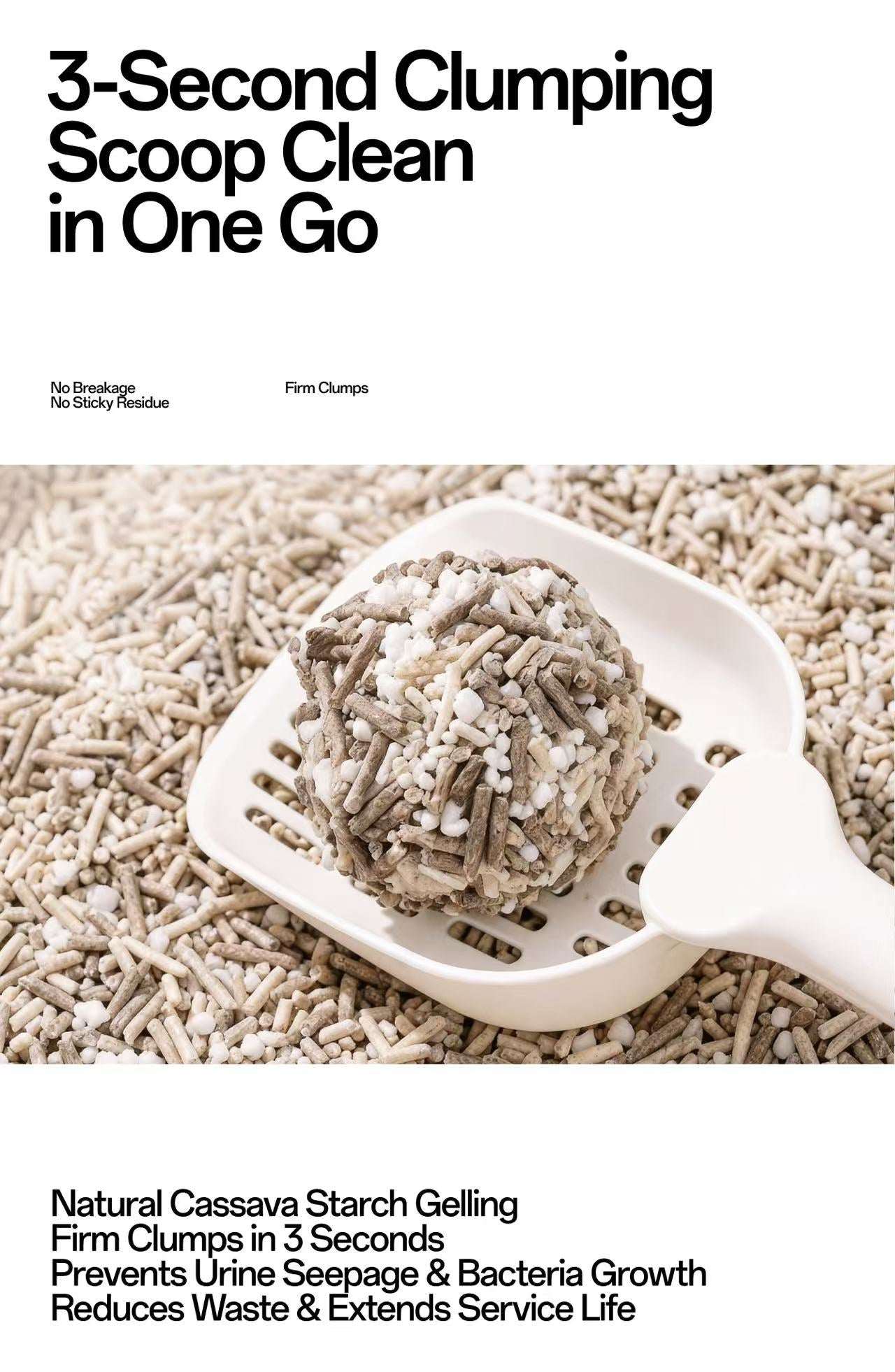 FluffyMW Cassava & Black Tea Tofu Blend Cat Litter - ChokyoPetStore