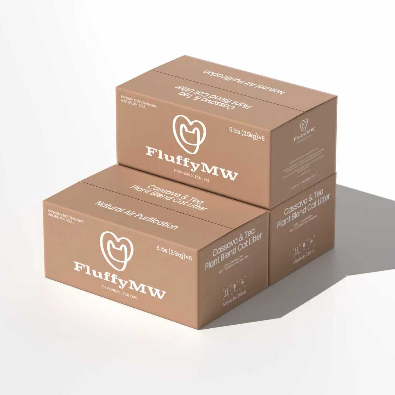 FluffyMW Cassava & Black Tea Tofu Blend Cat Litter