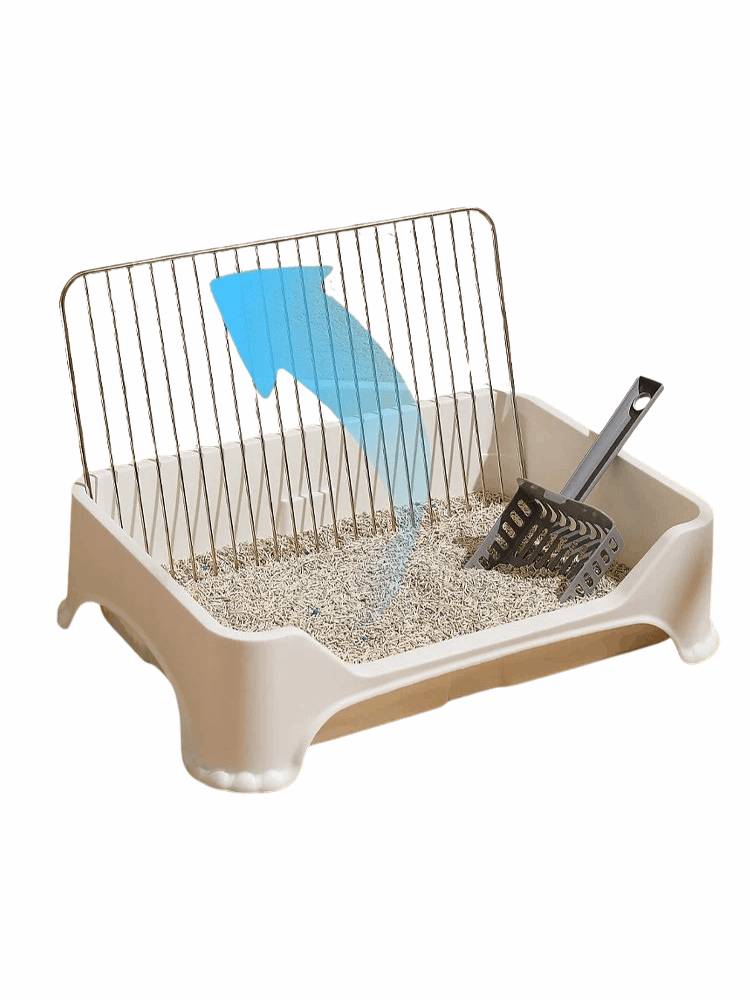 Removable Dog Litter Box with Stainless Steel Grid – Easy Clean, Dual-Use with Litter or Pads - ChokyoPetStore