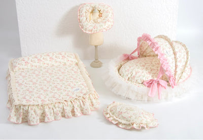 Petman Floral Pet Bed Cot With Pillow