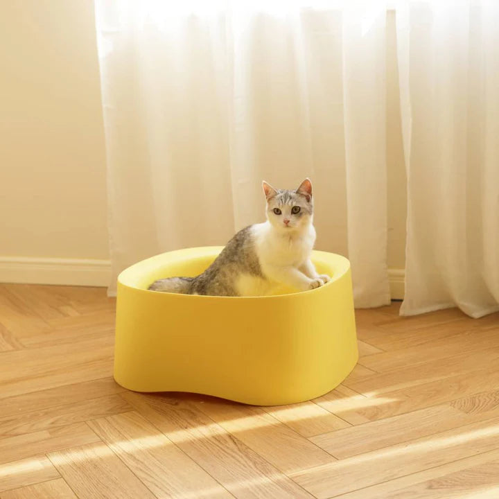 Michu Macaron High Edge Open Style Extra Large Cat Litter Box, Scoop Included