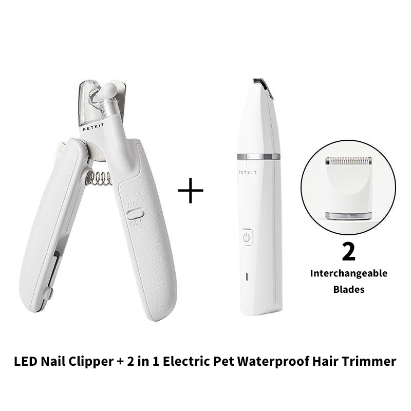 PETKIT LED Nail Clipper + 2 in 1 Electric Pet Waterproof Hair Trimmer