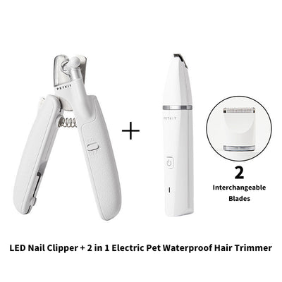 PETKIT LED Nail Clipper + 2 in 1 Electric Pet Waterproof Hair Trimmer