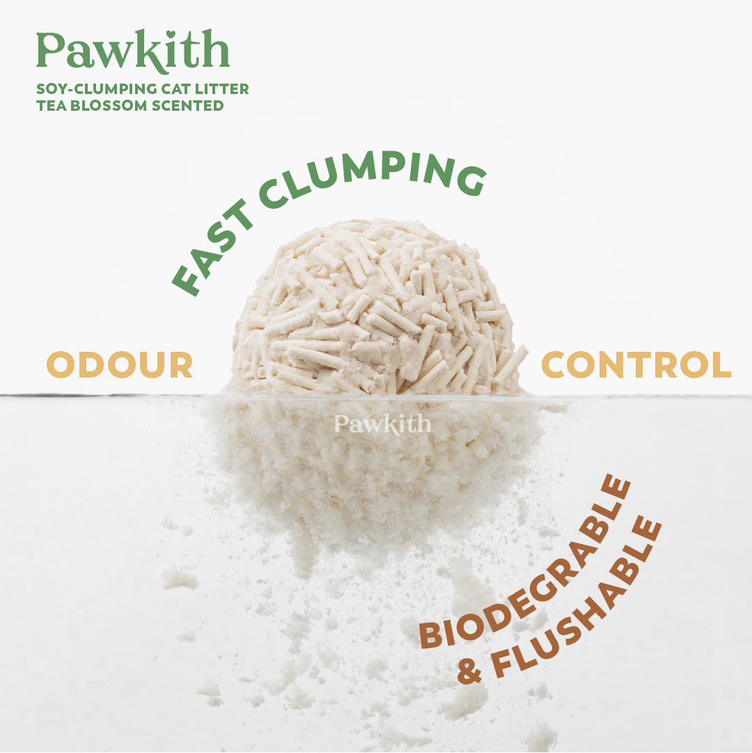 Pawkith Soy Clumping Tofu Cat Litter - Tea Blossom Scented 2.5kg