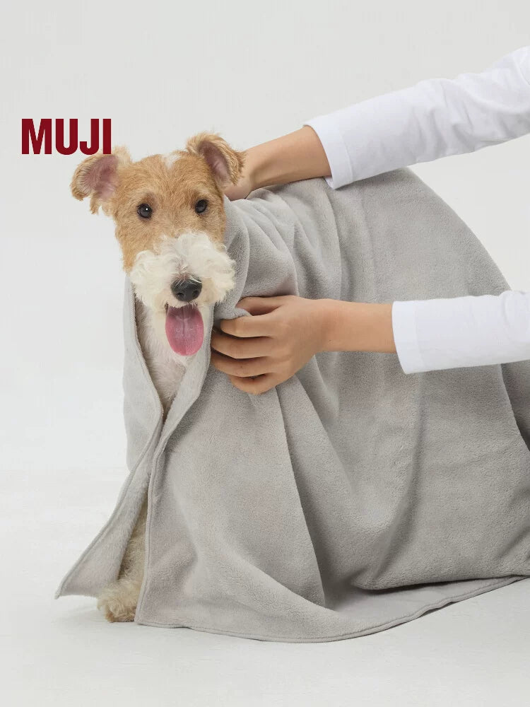 MUJI Pet Bath Towel with Snaps – Medium
