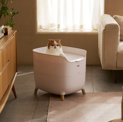 Makesure Mochi Top-Entry Cat Litter Box 100L (White)
