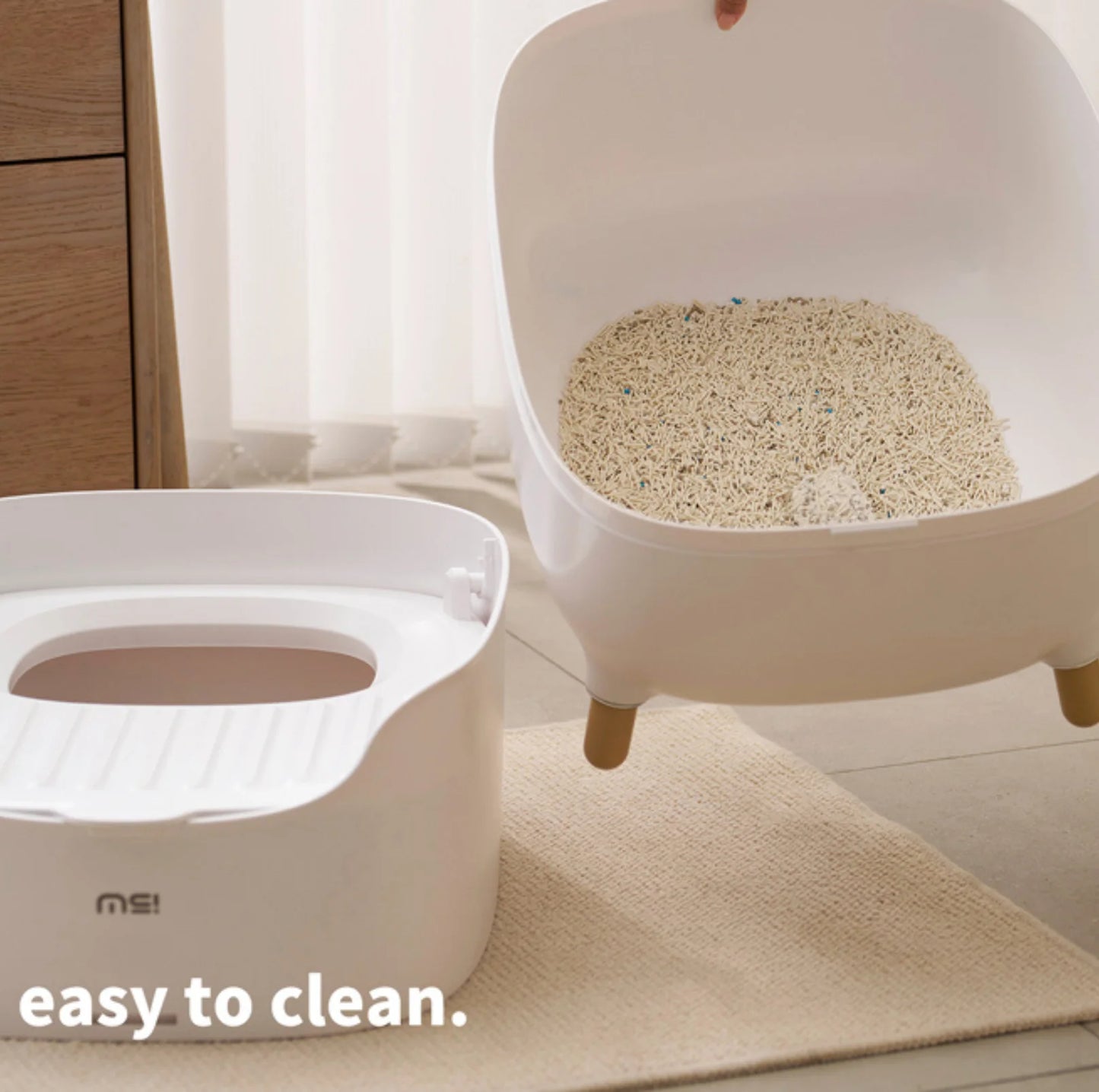 Makesure Mochi Top-Entry Cat Litter Box 100L (White)