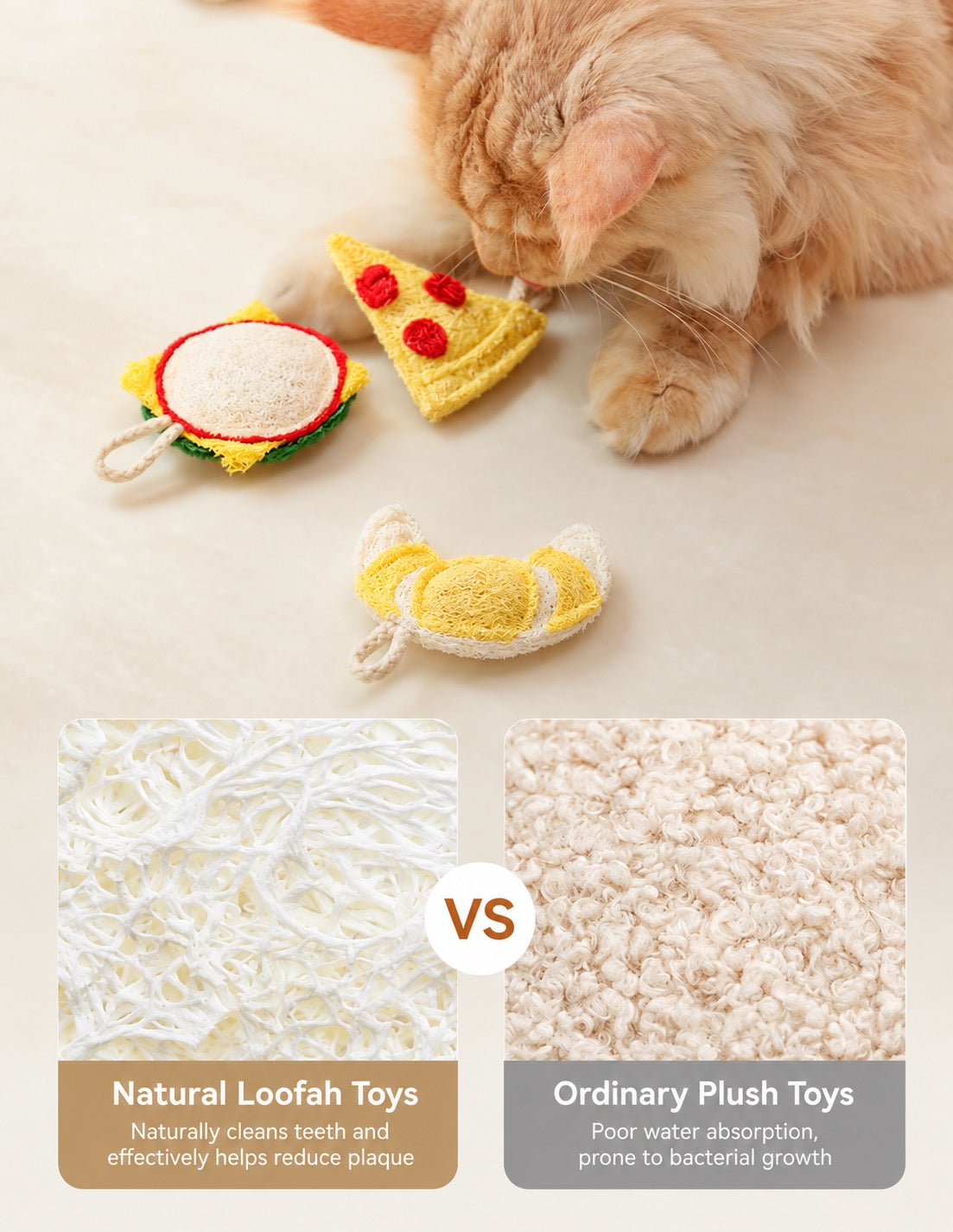 Meoof Loofah Bistro Cat Toy Set