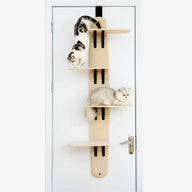 Mewoofun 4-Platform Wooden Door-Hanging Cat Tree