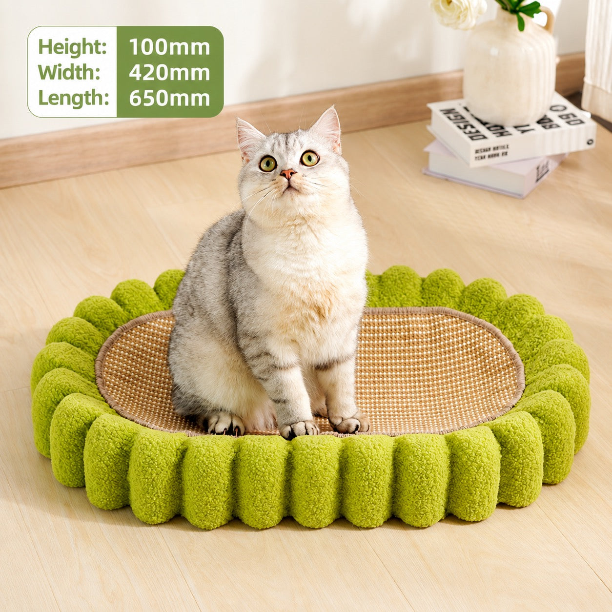 Money Tree Sisal Cat Scratcher Bed With Catnip 65x42cm