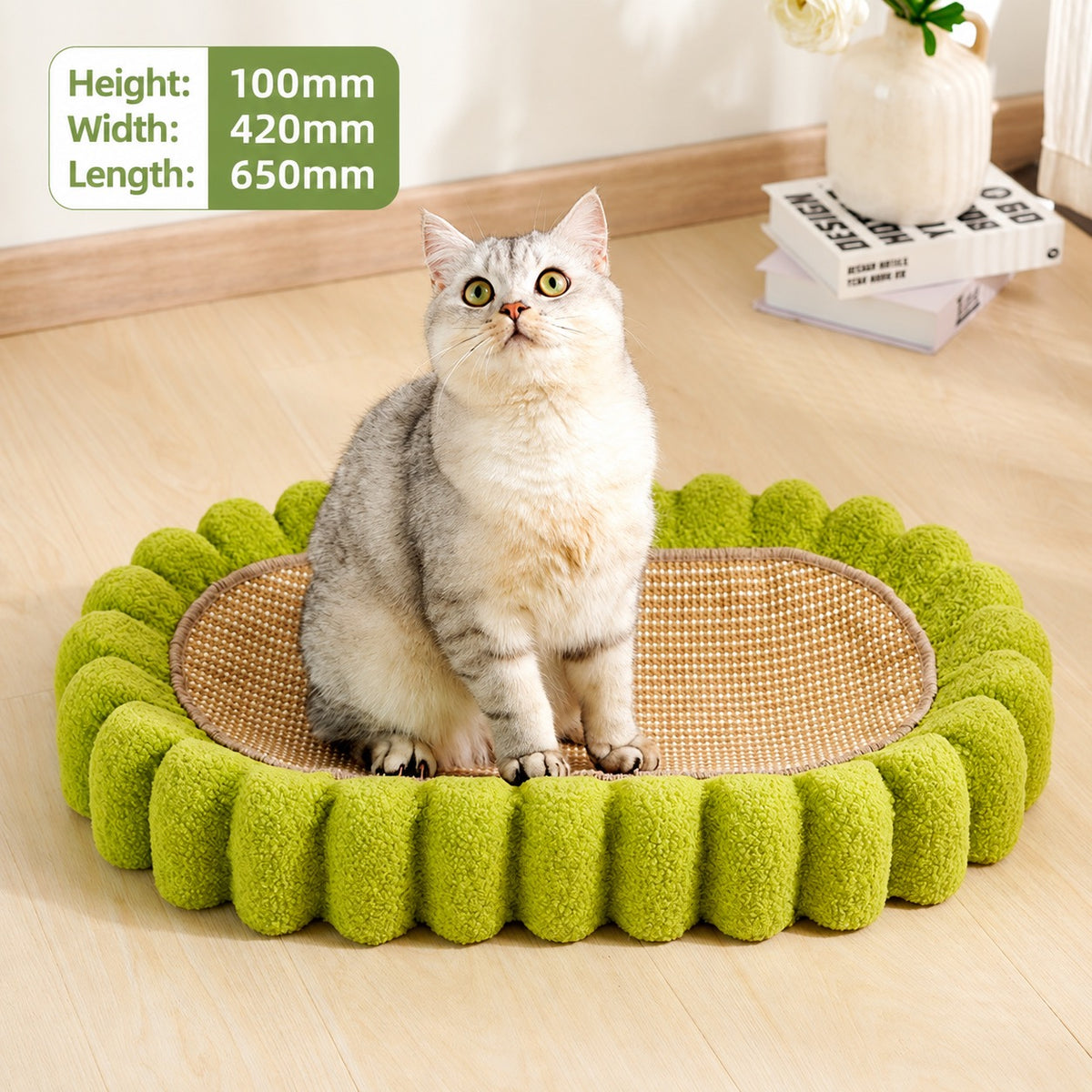 Money Tree Sisal Cat Scratcher Bed With Catnip 65x42cm