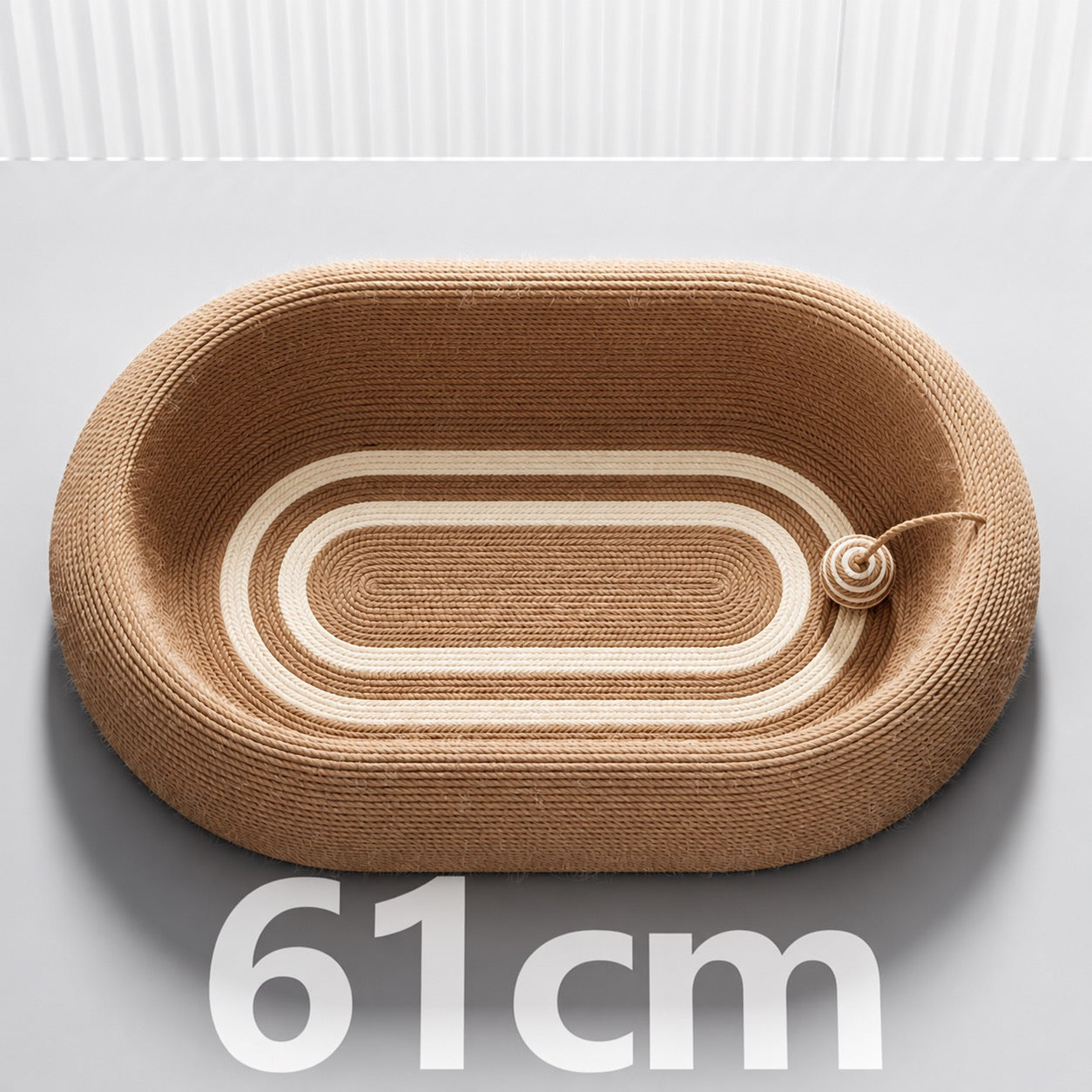 POPOCOLA Large Oval Sisal Scratcher Bed