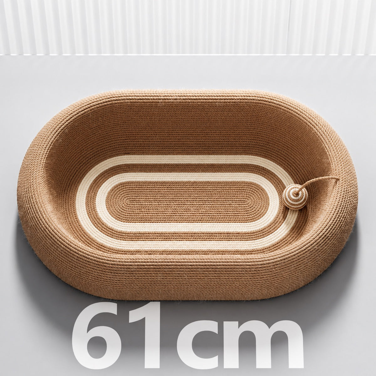 POPOCOLA Large Oval Sisal Scratcher Bed