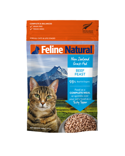 K9 Feline Natural Freeze Dried Cat Food Beef Feast 320g