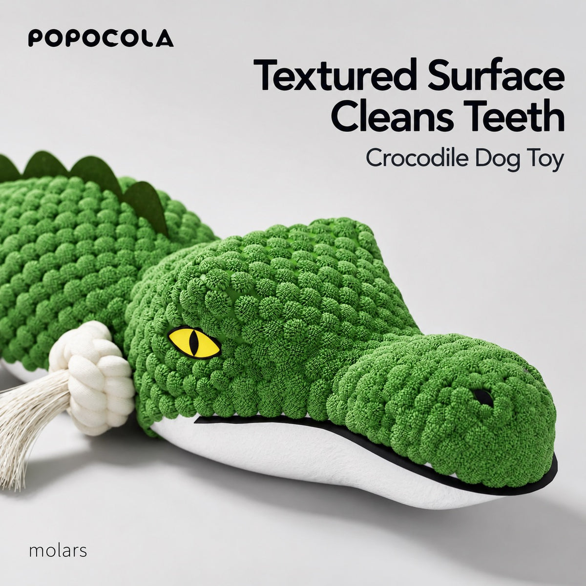 POPOCOLA Squeaky Crocodile Dog Toy