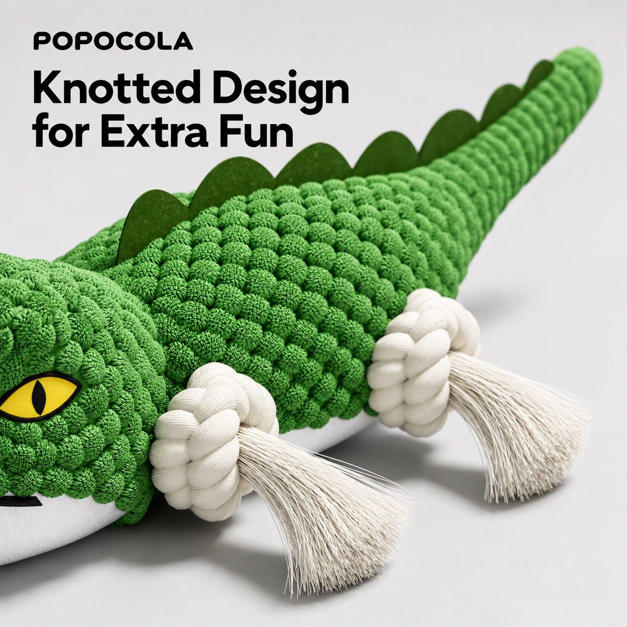 POPOCOLA Squeaky Crocodile Dog Toy
