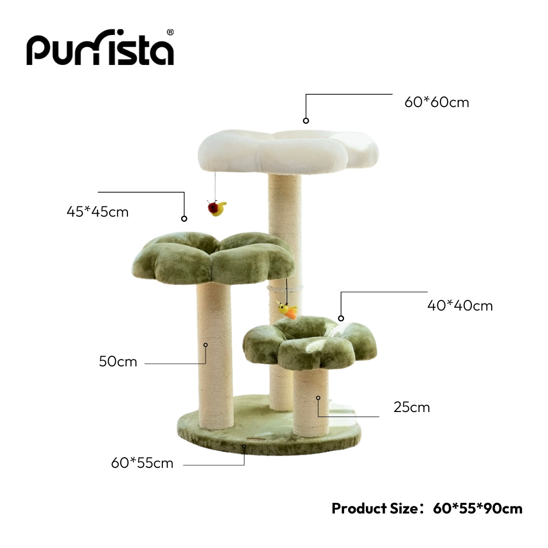 Purrista Dual-Color Cushion Cat Tower (Three-Layer)