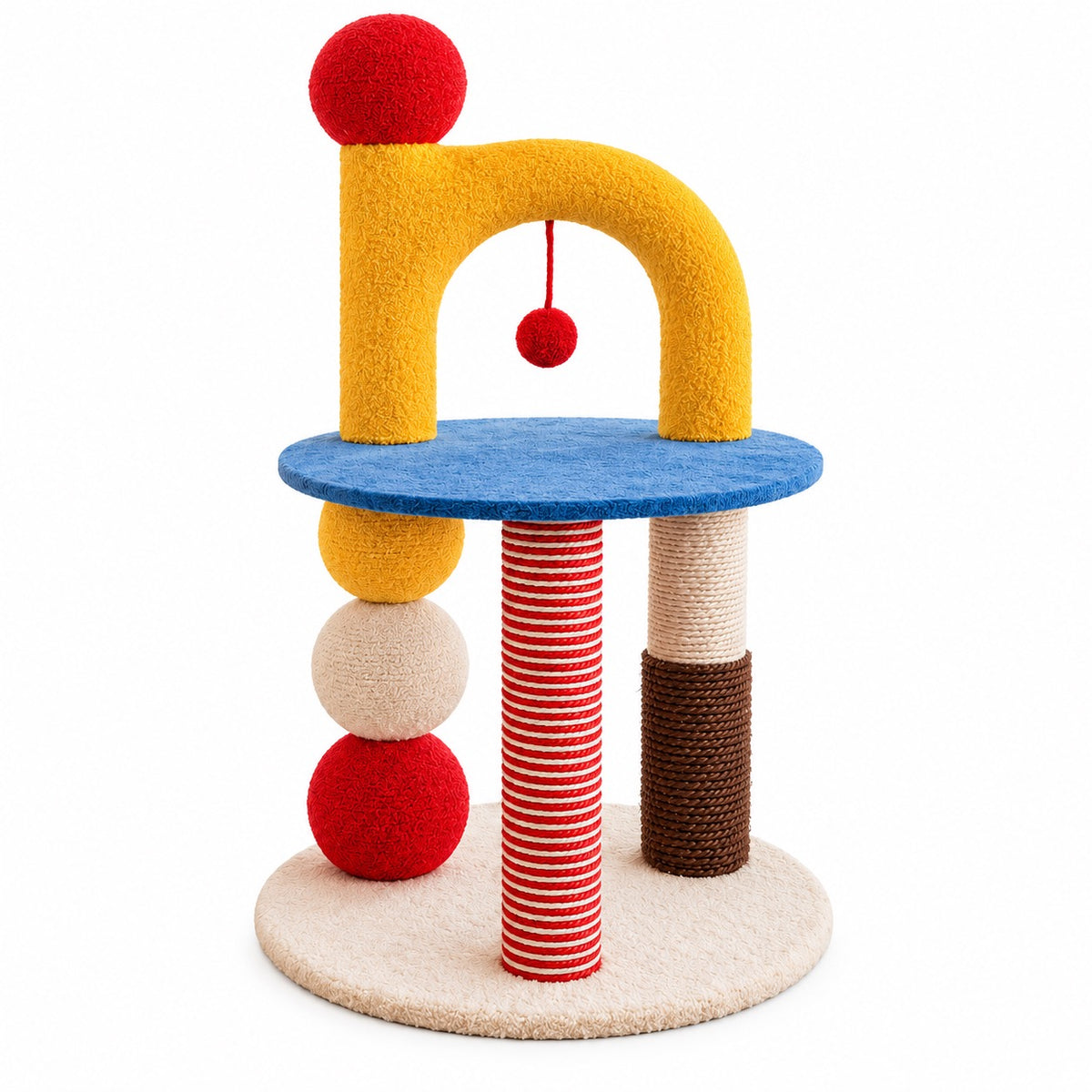 Rainbow Arch Cat Tree with Sisal Posts & Self-Groomer 77cm