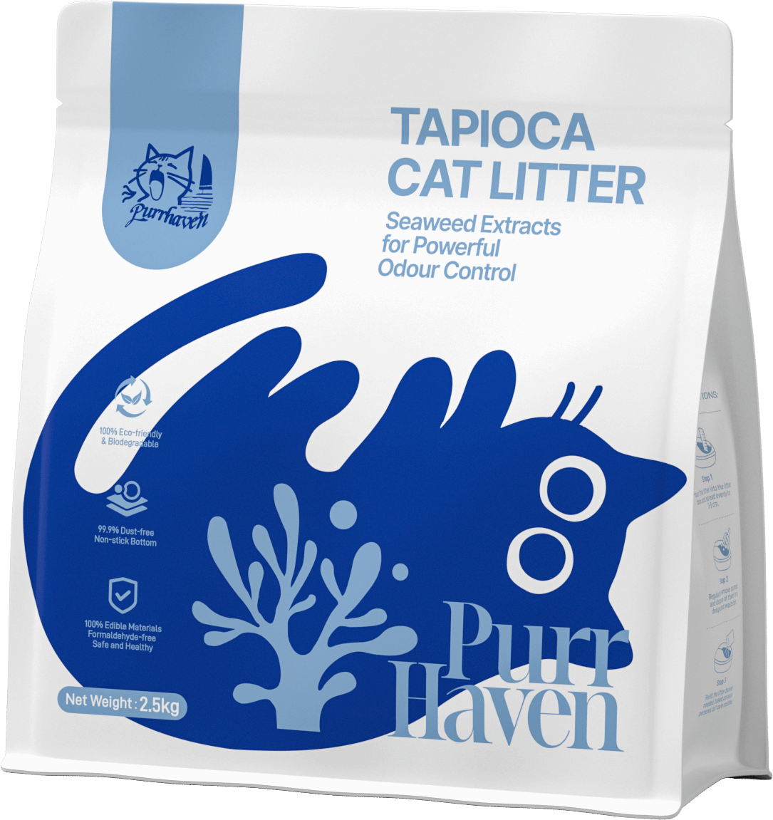 Purr Haven Eco Tapioca and Seaweed Extract Cat Litter 2.5.kg - ChokyoPetStore