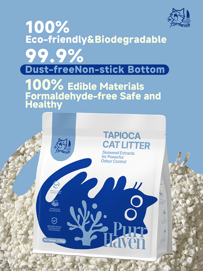 Purr Haven Eco Tapioca and Seaweed Extract Cat Litter 2.5.kg
