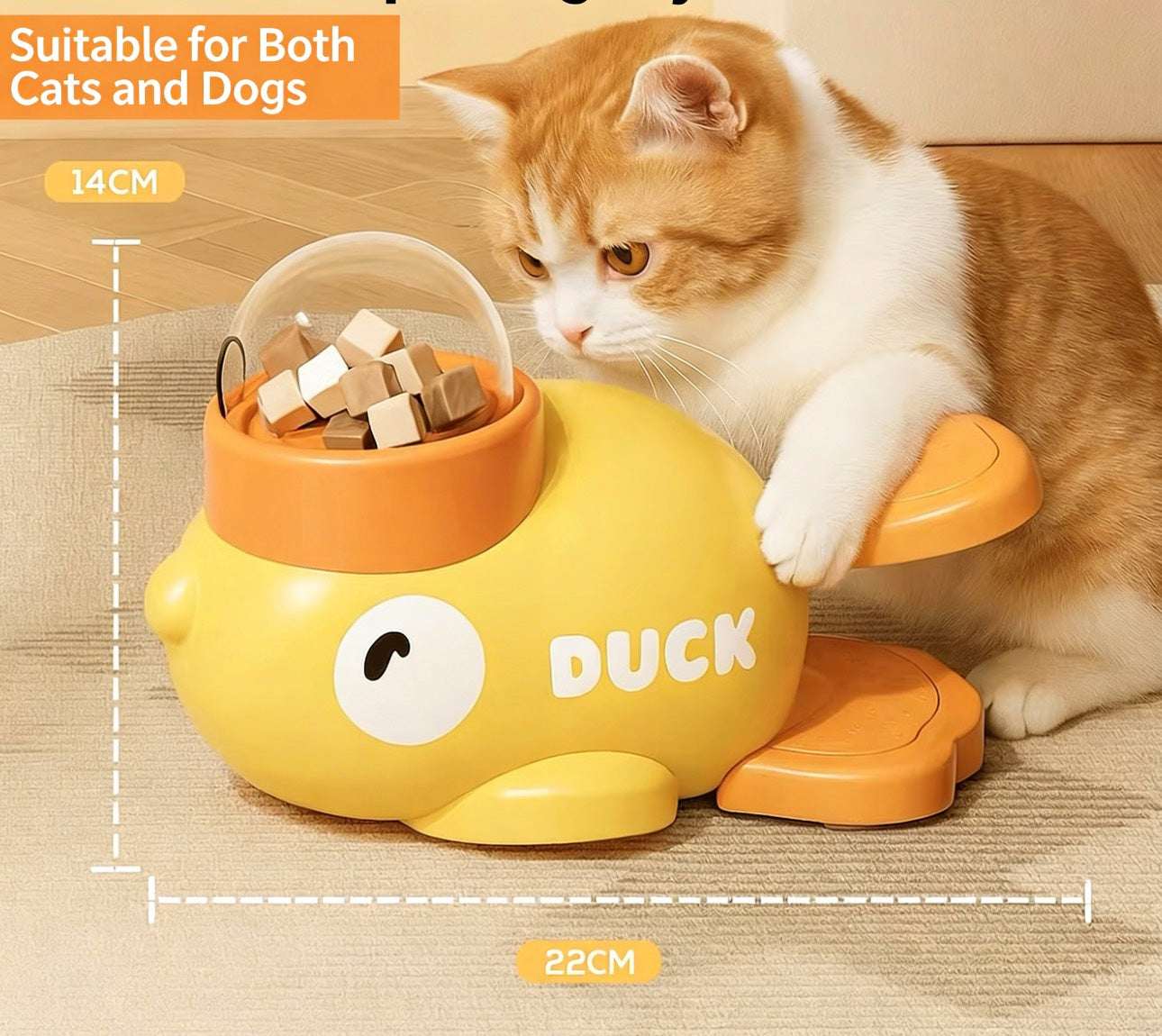 Little Yellow Duck Food Shooter Frozen Dried Pet Self-Entertainment Distractor Feeder Pet Toy - ChokyoPetStore